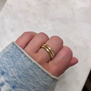Set Of  2 14k Gold Filled Stacking Band Ring Size 6.5 2.6mm Dainty Ring